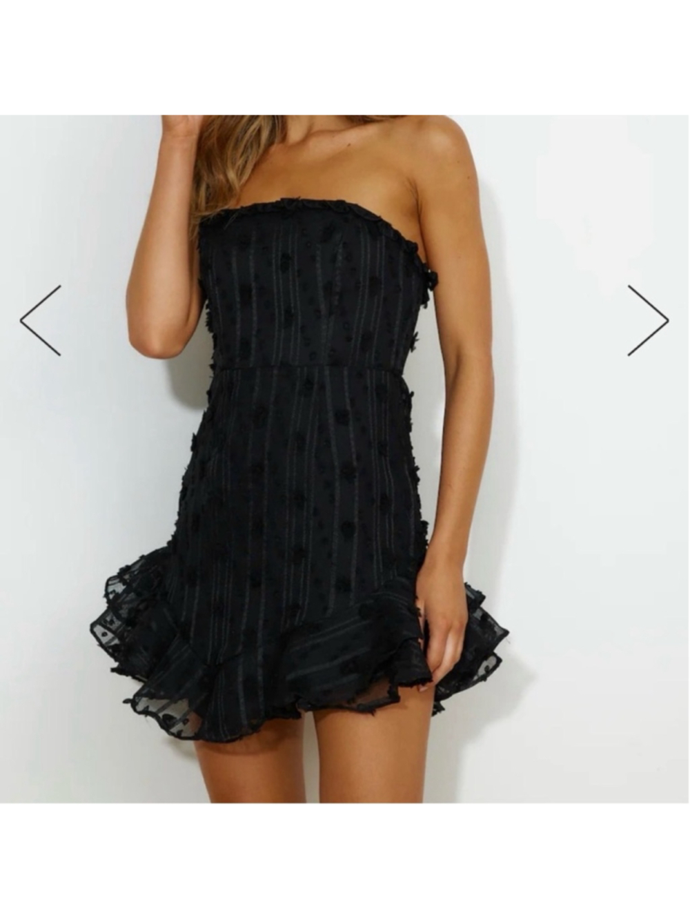 NWT Black Mesh Sleeveless Mini Dress Ruffle Hem Angel Biba y2k witchy whimsigoth